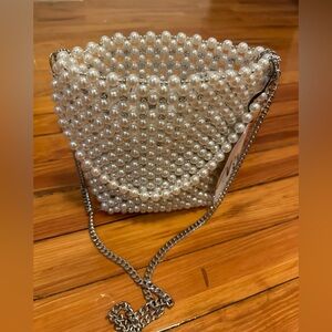 Zara Pearl Beaded Hand Crossbody Bag Chain